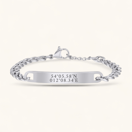 Koordinatenarmband klassisch | Edelstahl Armband