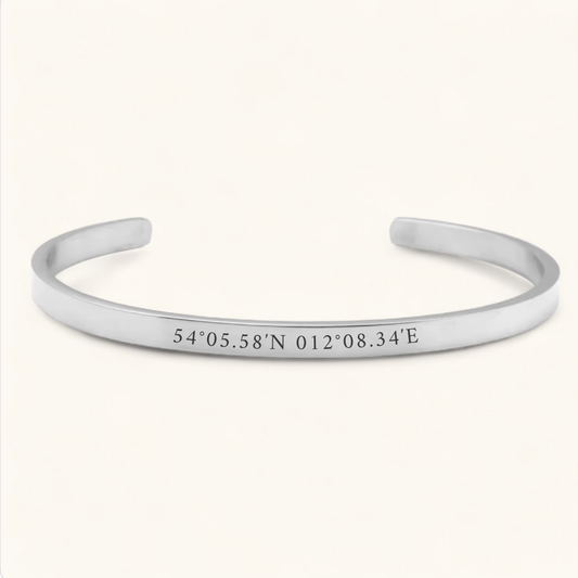 Koordinatenarmreif | Edelstahl Armreif