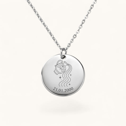 Sternzeichen Wassermann Halskette | Edelstahl Halskette