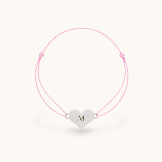 Initialen Stoffarmband - Herz