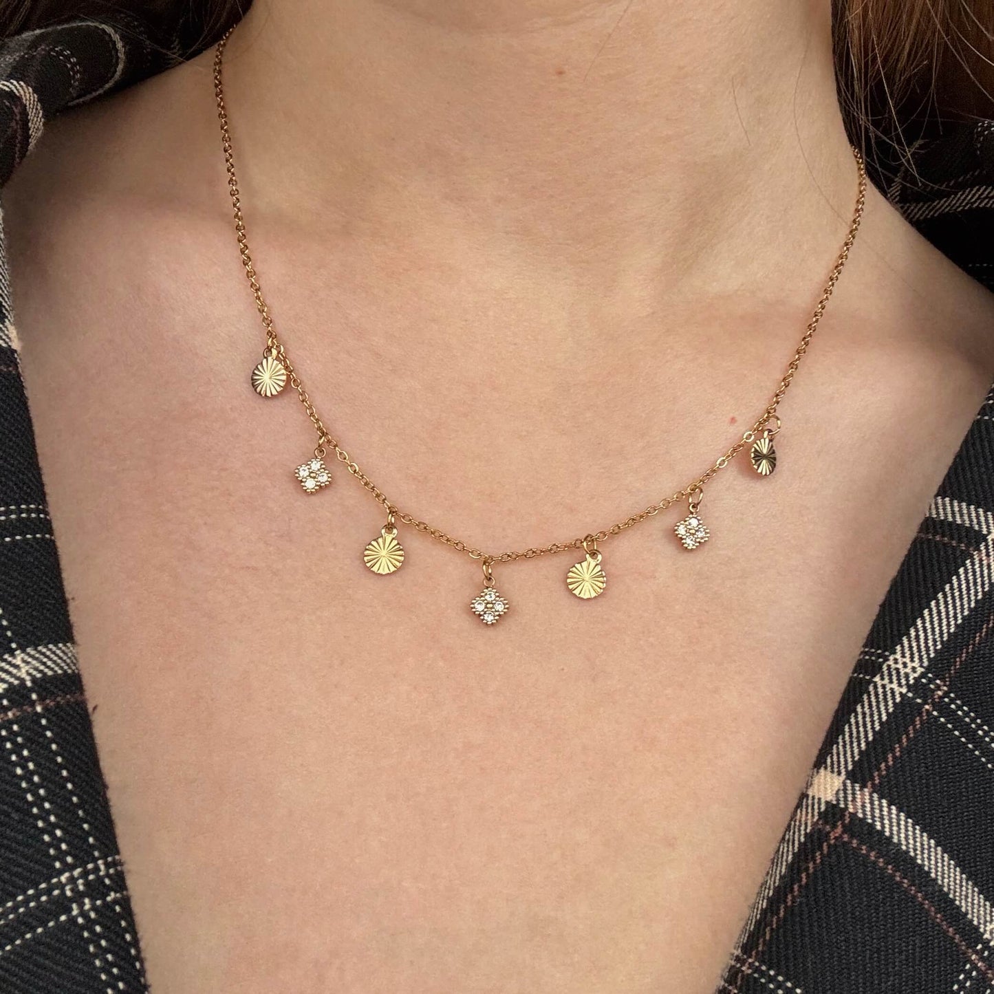 "Soleil" Edelstahl Halkette | 18K vergoldet