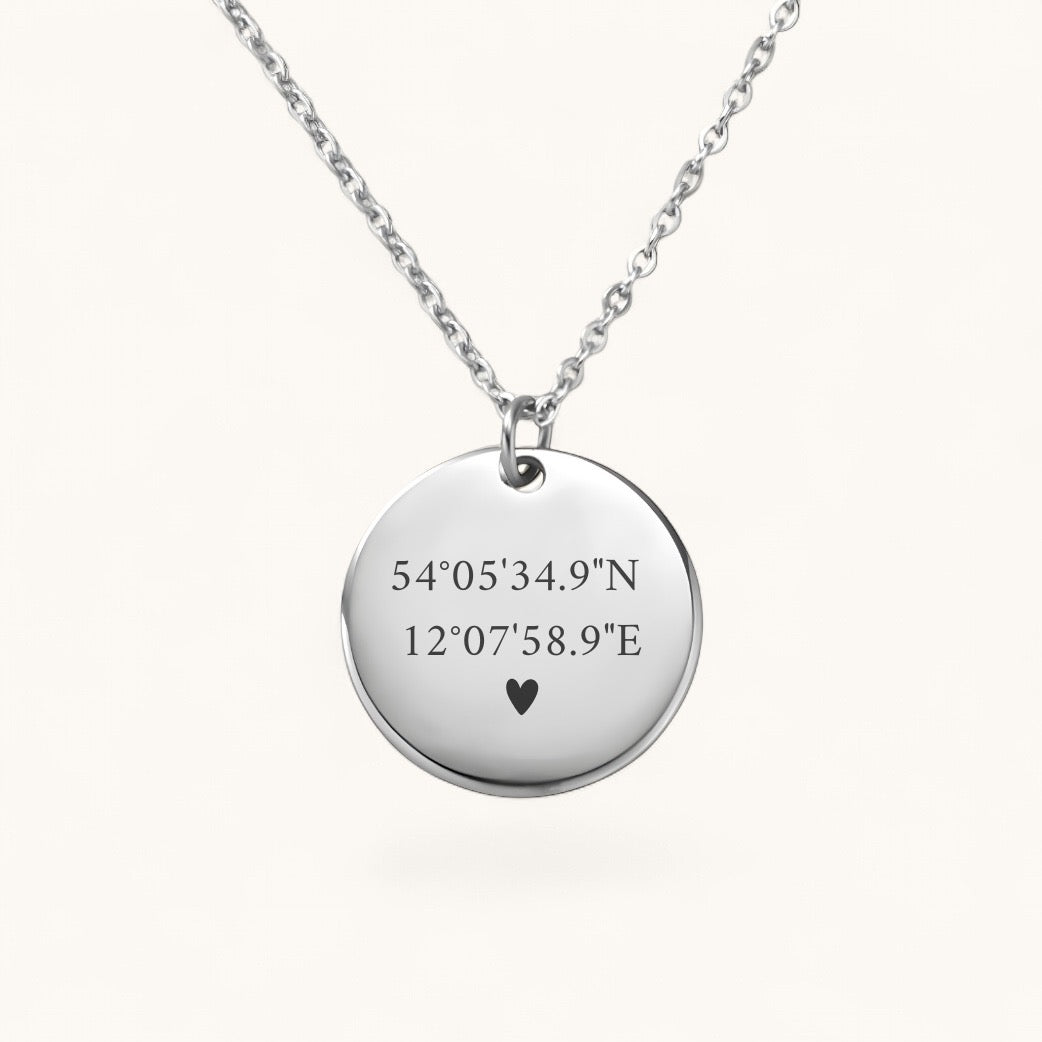 Koordinatenkette Klassisch | Edelstahl Halskette