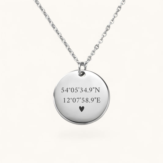 Koordinatenkette Klassisch | Edelstahl Halskette