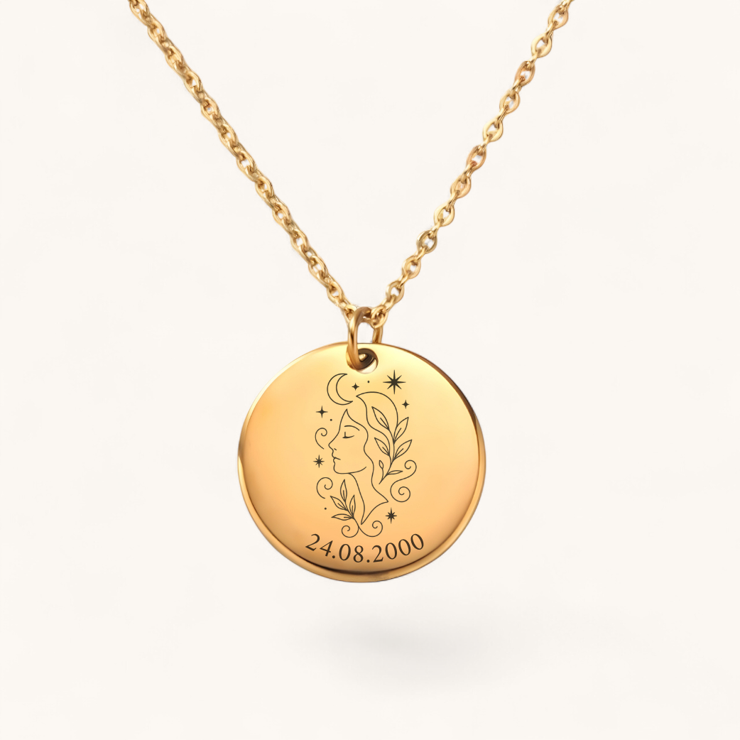 Sternzeichen Jungfrau Halskette | Edelstahl Halskette