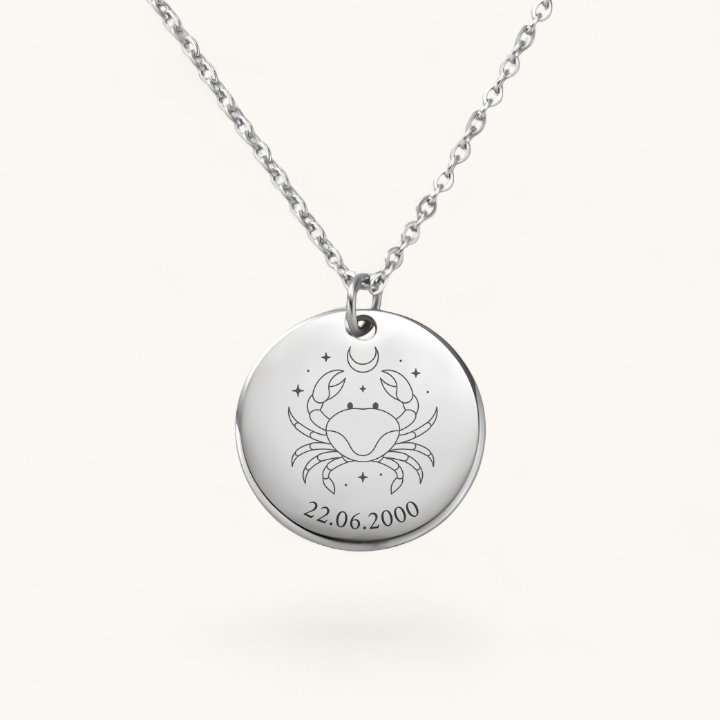 Sternzeichen Krebs Halskette | Edelstahl Halskette