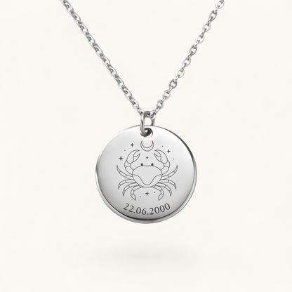 Sternzeichen Krebs Halskette | Edelstahl Halskette