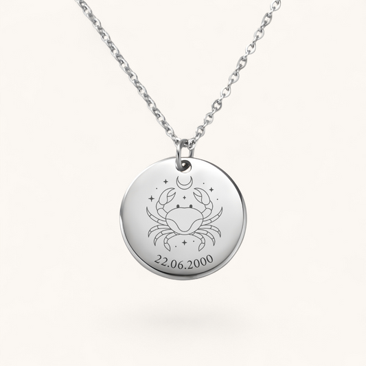 Sternzeichen Krebs Halskette | Edelstahl Halskette