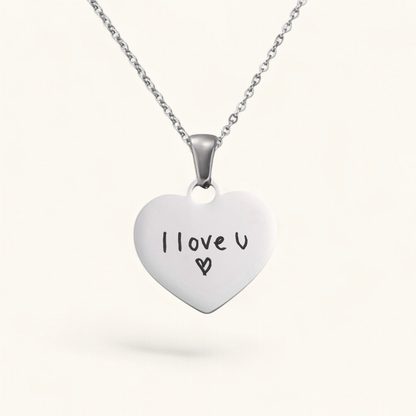 Handschrift Herz | Edelstahl Halskette