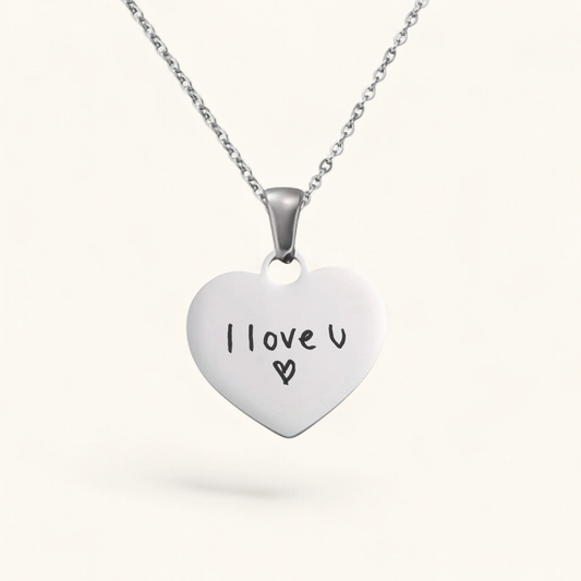 Handschrift Herz | Edelstahl Halskette