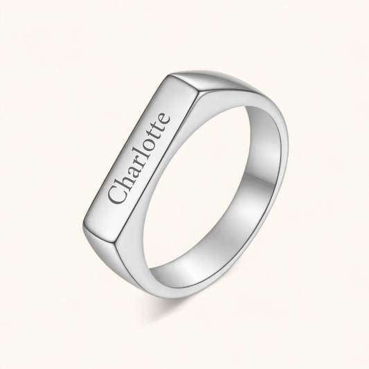 Namensring Square | Edelstahl Ring