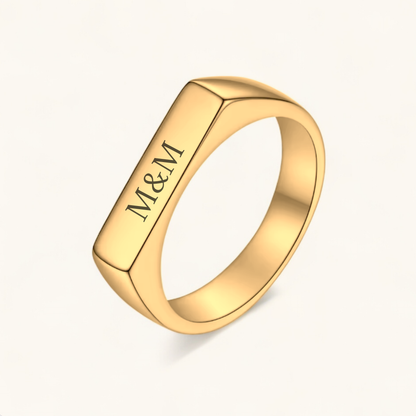 Initialenring Square | Edelstahl Ring