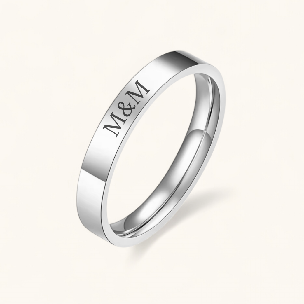 Initialenring klassisch | Edelstahl Ring