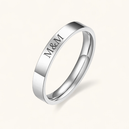 Initialenring klassisch | Edelstahl Ring