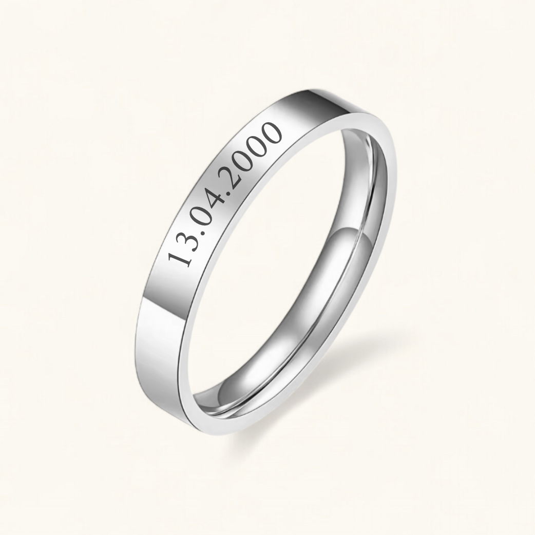 Datumsring klassisch | Edelstahl Ring