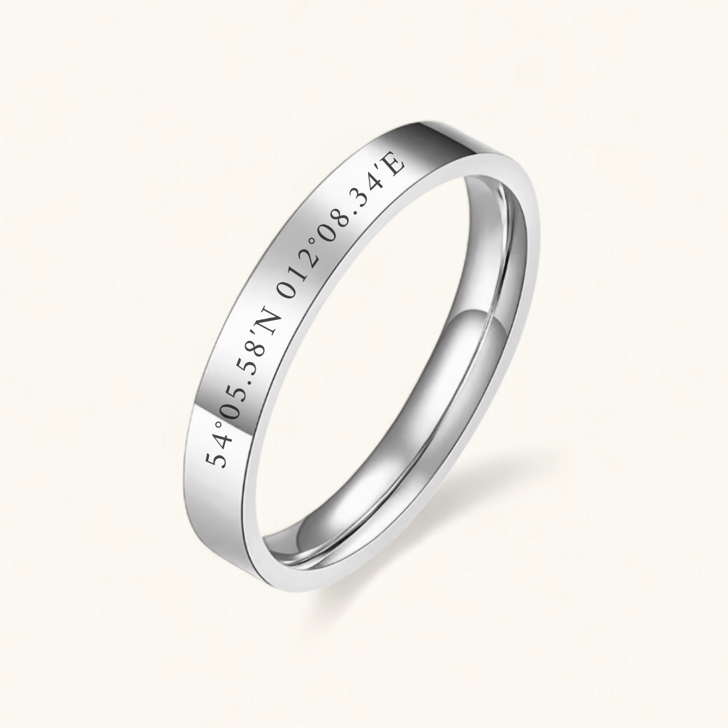 Koordinatenring klassisch | Edelstahl Ring