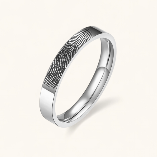 Fingerabdruck Ring klassisch | Edelstahl Ring