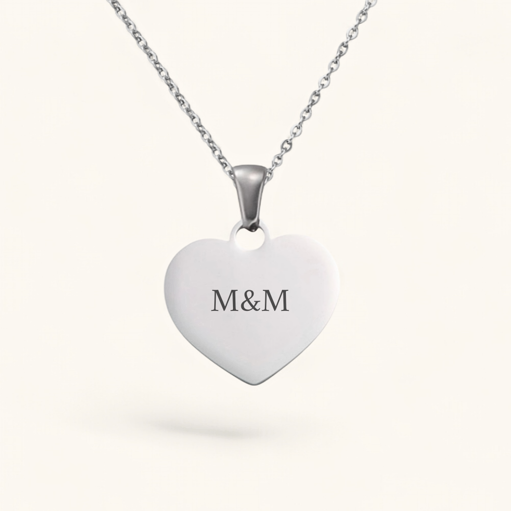 Initialenherz | Edelstahl Halskette