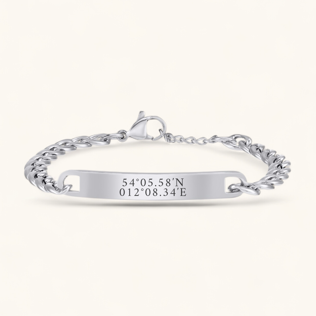 Koordinatenarmband klassisch | Edelstahl Armband