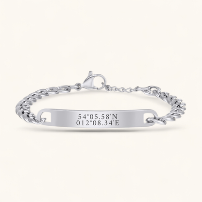 Koordinatenarmband klassisch | Edelstahl Armband