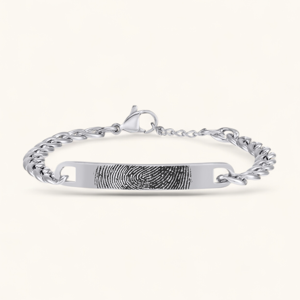 Fingerabdruck Armband klassisch | Edelstahl Armband