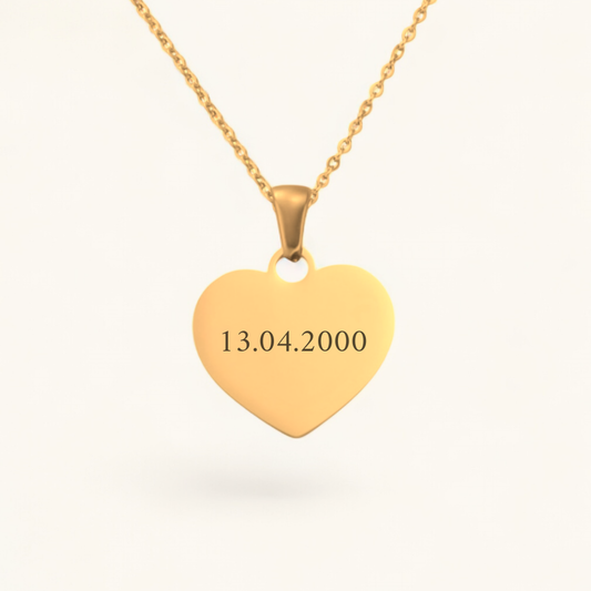 Datumsherz | Edelstahl Halskette