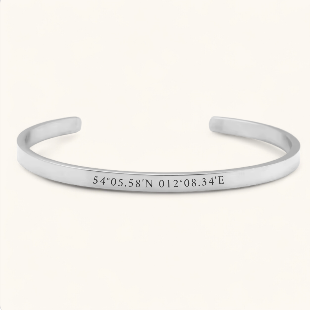 Koordinatenarmreif | Edelstahl Armreif