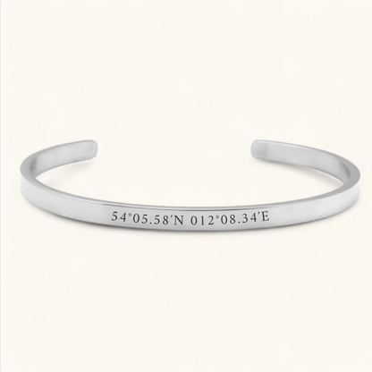 Koordinatenarmreif | Edelstahl Armreif