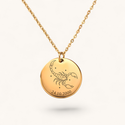 Sternzeichen Skorpion Halskette | Edelstahl Halskette