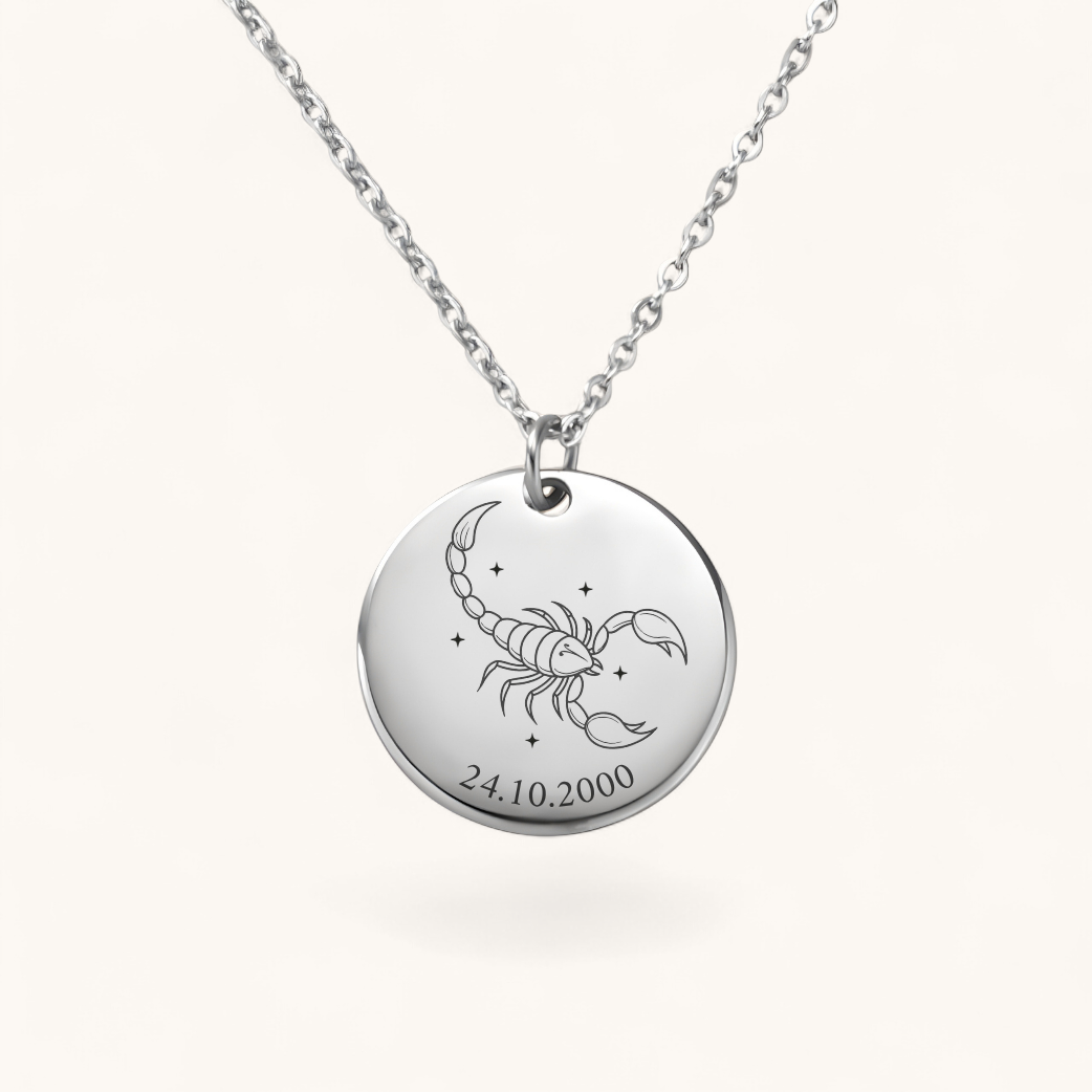 Sternzeichen Skorpion Halskette | Edelstahl Halskette