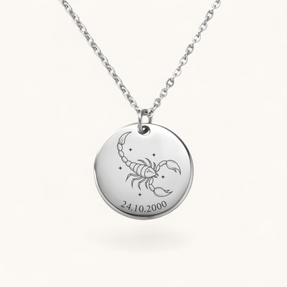 Sternzeichen Skorpion Halskette | Edelstahl Halskette