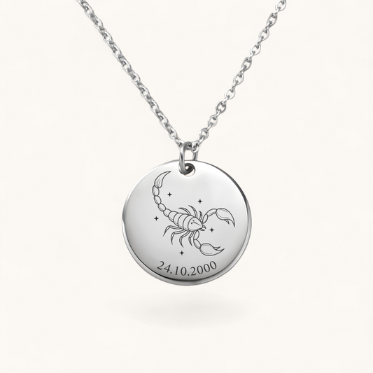 Sternzeichen Skorpion Halskette | Edelstahl Halskette