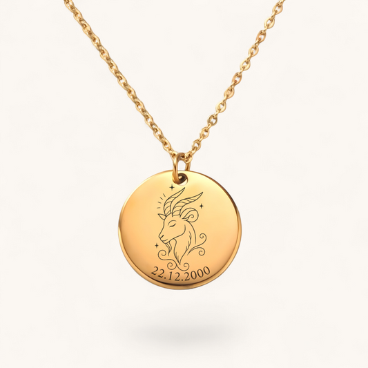 Sternzeichen Steinbock Halskette | Edelstahl Halskette