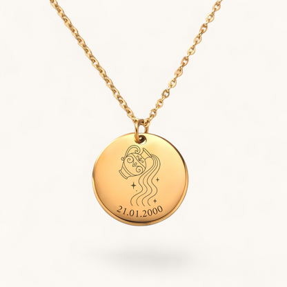 Sternzeichen Wassermann Halskette | Edelstahl Halskette