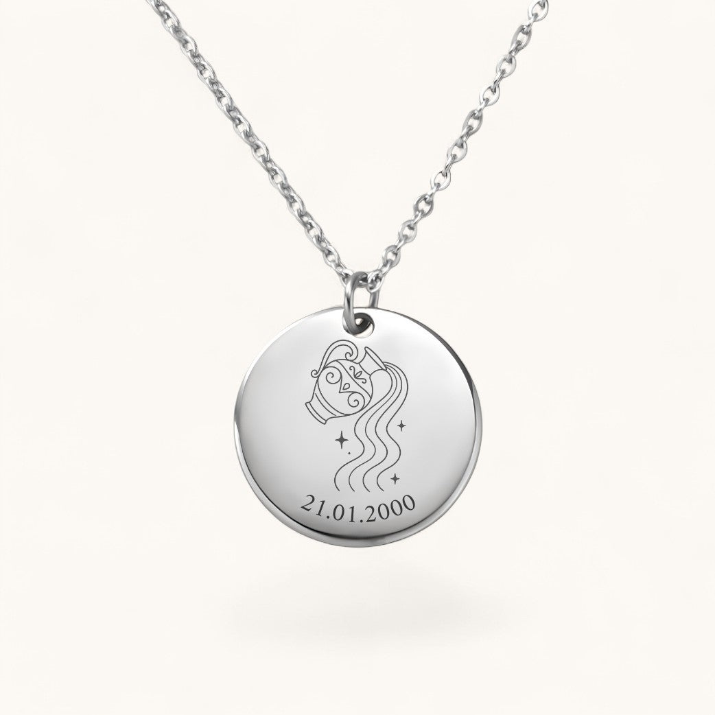 Sternzeichen Wassermann Halskette | Edelstahl Halskette