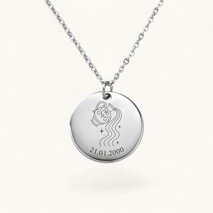 Sternzeichen Wassermann Halskette | Edelstahl Halskette