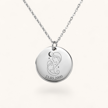 Sternzeichen Zwillinge Halskette | Edelstahl Halskette