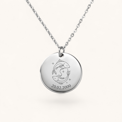 Sternzeichen Fische Halskette | Edelstahl Halskette