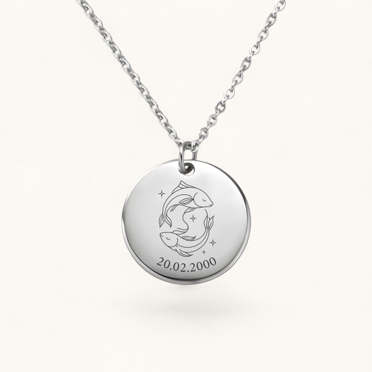 Sternzeichen Fische Halskette | Edelstahl Halskette