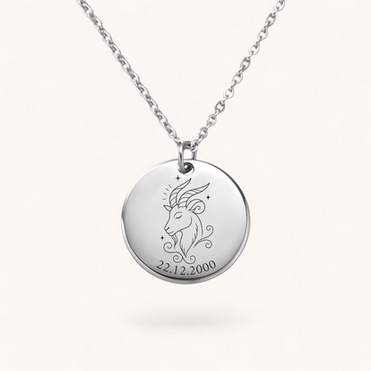 Sternzeichen Steinbock Halskette | Edelstahl Halskette