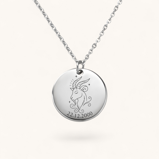 Sternzeichen Steinbock Halskette | Edelstahl Halskette