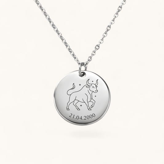 Sternzeichen Stier Halskette | Edelstahl Halskette