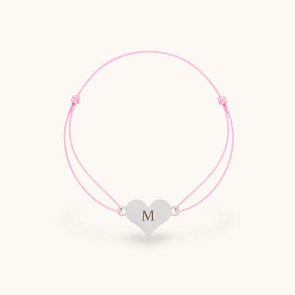 Initialen Stoffarmband - Herz