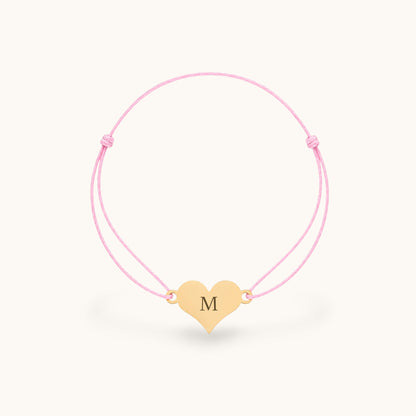 Initialen Stoffarmband - Herz