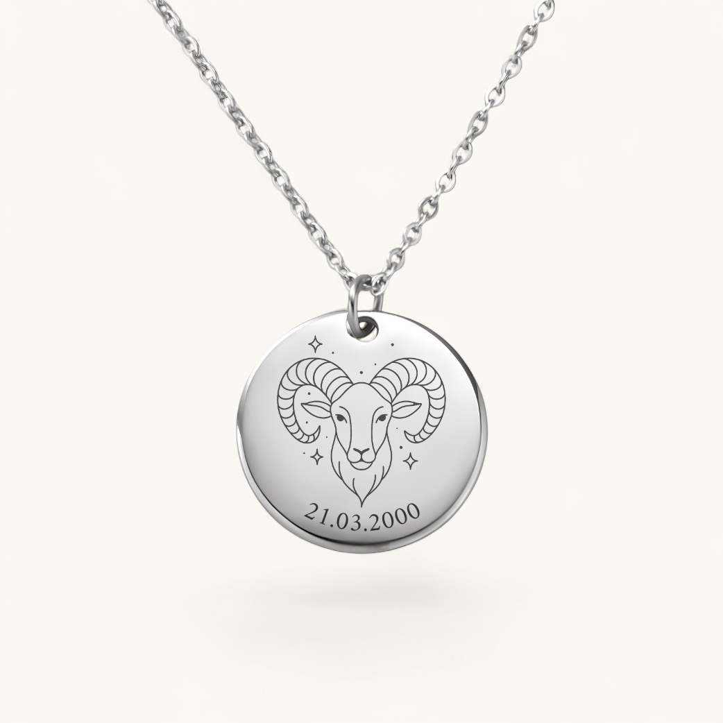 Sternzeichen Widder Halskette | Edelstahl Halskette