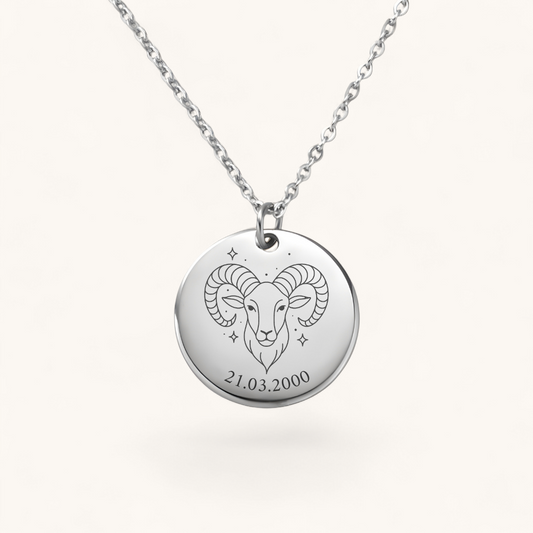 Sternzeichen Widder Halskette | Edelstahl Halskette